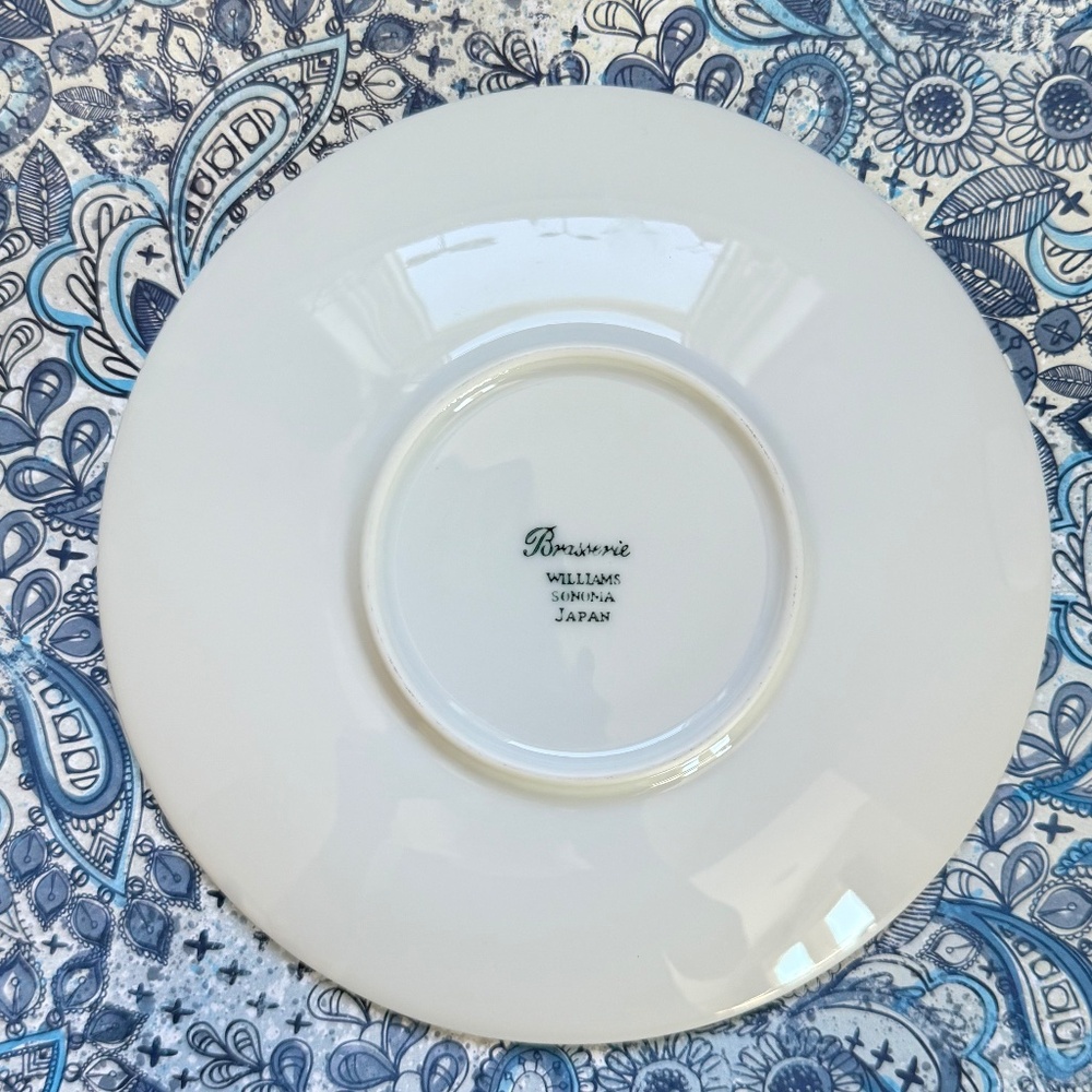 VINTAGE WILLIAMS SONOMA Brasserie Blue White Cup & Saucer - Picture 5 of 11